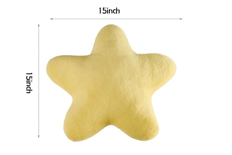 Novohive Set of 2 Throw Pillows Star Pillow Couch Pillows Decorative Pillows Bed Pillows Cute Pillows,Yellow 15" thumbnail 3