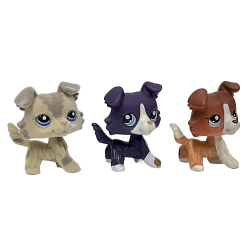 3pcs/Set Custom Flocked Pet Shop Toys Short Hair Cat Kitten Collie Great Dane Cocker Spaniel Dachshund Puppy Dog OOAK Compatible with LPS (#2210 and 1676 and 1542) thumbnail 6