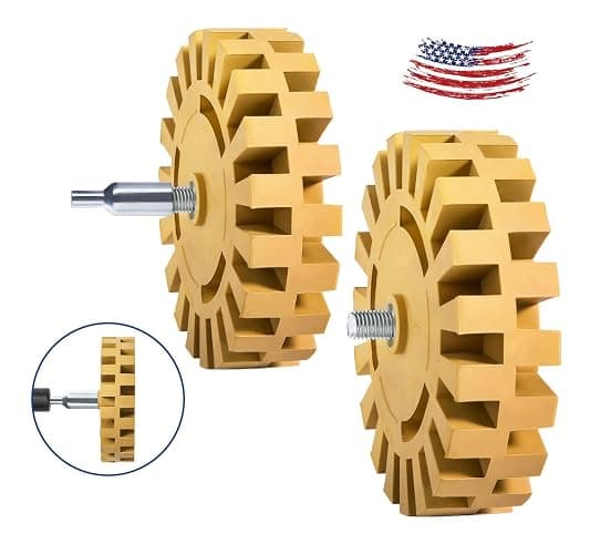 CowboyBOB Decal Remover Eraser Wheel Rubber Wheel for Drill Removes Car Stripes Vinyl Tapes and Graphics Rubber Eraser Wheel Tool Kit for Cars, RV, Motorcycles Sticker Remover Tool 1 Pack thumbnail 6
