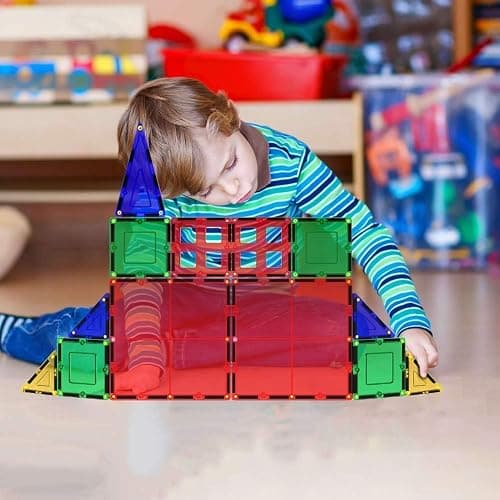 Desire Deluxe Magnetic Tiles Building Blocks Construction Toys for Boys & Girls 47pc – STEM Learning Educational, Kids Age 3 4 5 6 7 8 Year Old Gift thumbnail 6