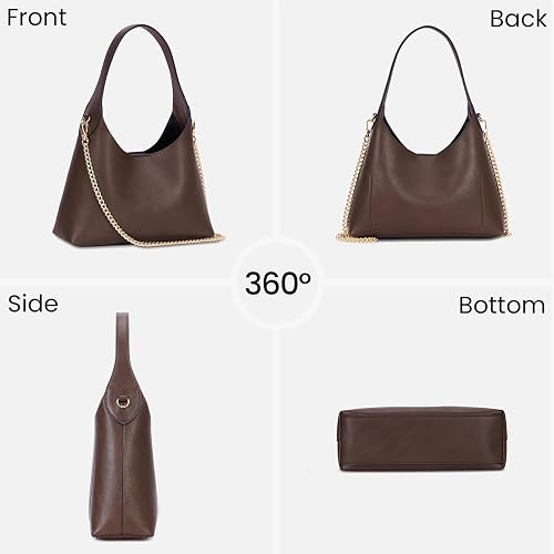 Small Hobo Bags for Women Cherry Shoulder Bag Purse Faux Leather Tote Handbag Trendy Chain Crossbody Bag - Coffee thumbnail 3