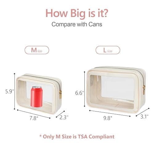 PACKISM TSA Approved Toiletry Bag - Upgrade Color-Edged Clear Makeup Bags, Clear Toiletry Bags For Traveling Fits Various Storage Needs thumbnail 4