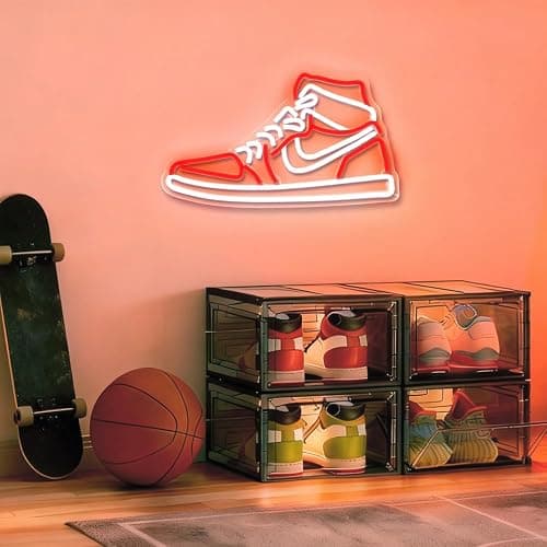 JianJung Sneaker Neon Signs for Wall Decor Dimmable Shoe LED Signs Neon Lights for Bedroom Man Cave Home Neon Wall Sign Shoe Light up Signs Decor thumbnail 4