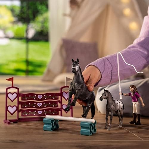 Schleich Horse Club - 15 PC Tournament Training Set with Poseable Lisa Figurine, 2 Horse Figures and Riding Accessories - Realistic Horses for Girls and Boys - Animal Figures for Kids Ages 5+ | 42776 thumbnail 2