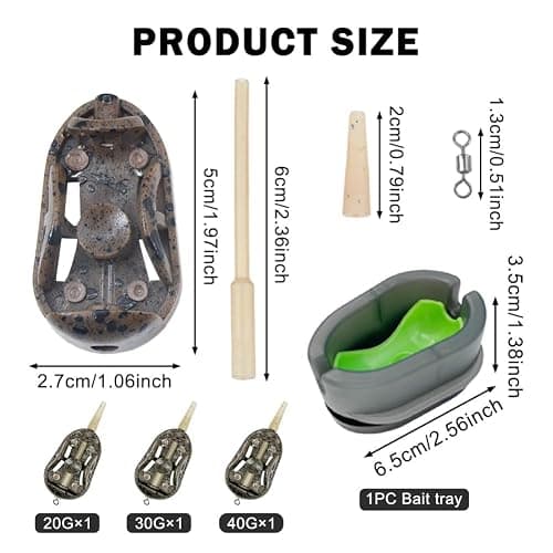 Method Feeder Lot de 25 g 35 g 45 g avec moule à dégagement rapide Accessoires pour carpe Barbel grossier thumbnail 2