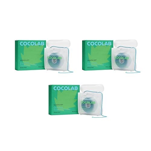 Cocofloss Woven Dental Floss, Dentist-Designed Oral Care, Mint, Waxed, Expanding, Vegan, Kid-Friendly String Floss with Coconut Oil, 3 Spools (33 yd Each) - Image 1
