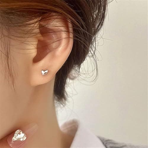 20g Mini Heart Sterling Silver Hypoallergenic Pierced Earrings for Women Girls Teens Minimalist Love Hearted Bead Stud Tiny Small Cartilage Tragus Post Pin Cute Birthday Christmas Thanksgiving Jewelry Gifts thumbnail 3
