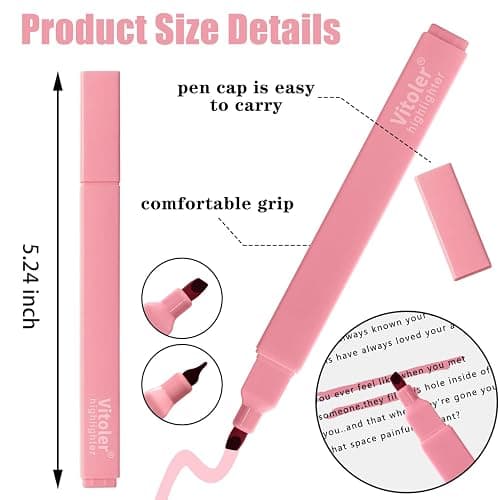 Piochoo Bible Highlighters,Aesthetic Cute Highlighters Bulk,8pcs Colorful Highlighter Markers No Bleed for Office School Supplies thumbnail 3
