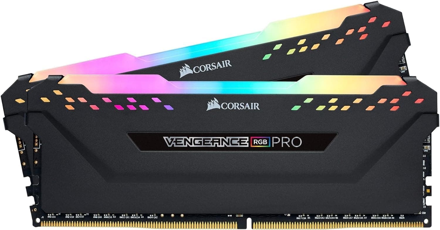 CORSAIR VENGEANCE RGB PRO 32GB (2x16GB) DDR4 3200 (PC4-25600) C16 1.35V Computer Memory - Black (CMW32GX4M2E3200C16) - Image 1