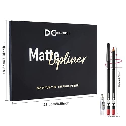 DC-BEAUTIFUL 18 Colors Lip Liners Pencil Set with 2 Pencil Sharpeners, Premium Waterproof Smooth Lip Pencils, Long Lasting Matte Makeup Lipliners thumbnail 8