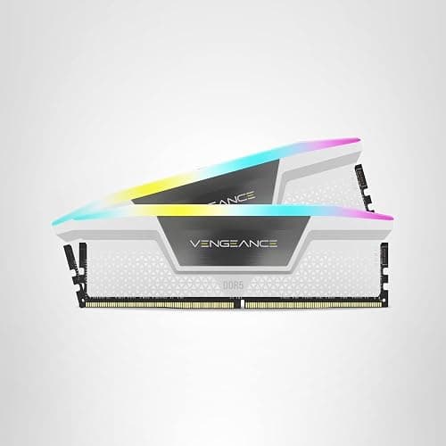 CORSAIR Vengeance RGB DDR5 RAM 32GB (2x16GB) Up to 6000MHz CL36-44-44-96 1.35V Intel XMP 3.0 Desktop Computer Memory - White (CMH32GX5M2E6000C36W) thumbnail 7