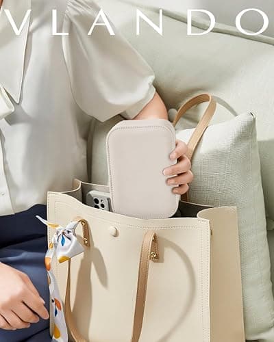 VLANDO Travel Jewelry Case for Women Girls, Gifts for Mother, PU Leather Small Jewelry Box for Rings, Necklaces, Bracelets, Earring Holder Organizer Storage for Travel Essentials - Beige thumbnail 3