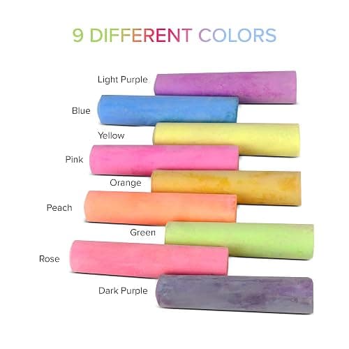 Kid Made Modern Non Toxic Sidewalk Chalk Bucket (24 Count) - Washable Colored Chalk Bulk Set for Kids and Toddlers Outdoor Games thumbnail 4