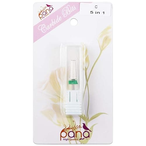 PANA Nail Carbide 5 in 1 Bit - Two Way Rotate use for Both Left and Right Handed - Fast remove Acrylic or Hard Gel - 3/32" Shank - Manicure, Nail Art, Drill Machine (Coarse - C, Silver) thumbnail 8