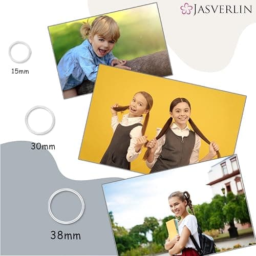 JASVERLIN Clear Hair Elastics, 2000 Pcs Variety Pack of Small, Medium, Large Rubber Bands Ponytail Holders and Polybands for Toddlers, Girls, Women, Baby thumbnail 6