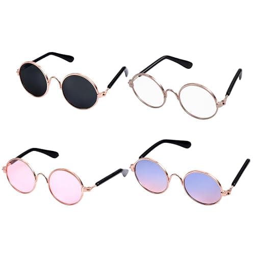 BOXOB 4pcs Doll Glasses, 4 Colors Plastic Doll Dress up Eyeglasses Toy Glasses Costume Accessories Compatible with 5.12 Inch - Image 1