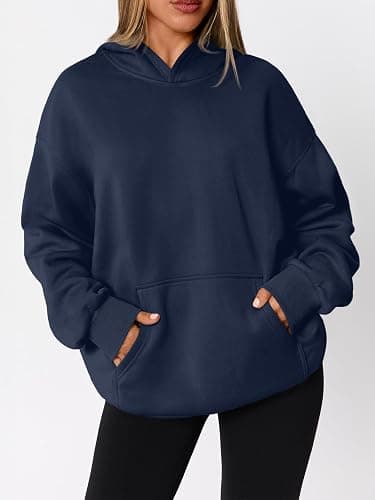 WYNNQUE Hoodies for Women Oversized Sweatshirts Fall Travel Outfits 2026 | Fleece Lining Lightweight Comfort Breathable Material Kangaroo Pocket Hooded Neck Casual Workout Winter Trendy Clothes thumbnail 3