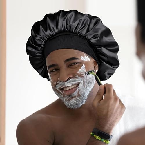 YANIBEST Silk Bonnet for Men Women Hair Bonnet for Sleeping Double Layer Satin Bonnet for Natural Curly Hair Unisex Sleep Cap thumbnail 5
