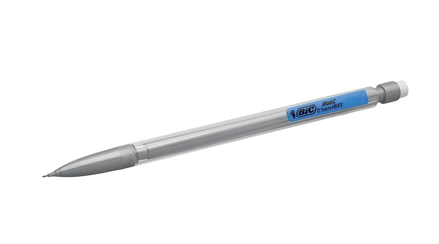 BIC Matic Original Mechanical Pencils - Box of 12- Fine Point (0.5 mm) Pencils with Resistant Lead (Includes 3 HB Lead Refills and Eraser), grey thumbnail 2
