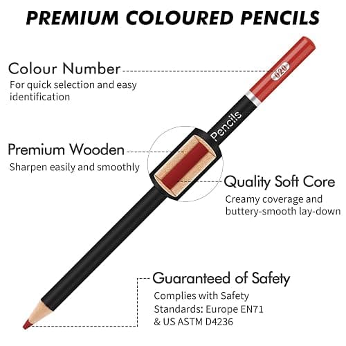 72 Coloured Pencils Set for Adult, Quality Soft Core, Oil Based Colouring Pencils for Artists,Professional Drawing Pencils Art Supplies, Colour Pencil for Adults Kids thumbnail 4