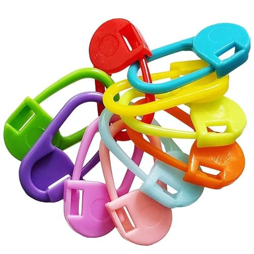 50 Pieces Colorful Knitting Markers Crochet Clips Crochet Pins Bulk Stitch Markers Locking Stitch Knitting Place Markers DIY Craft Plastic Safety Pins Weave Stitch Needle Clip Counter(10 Colors) thumbnail 4