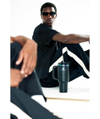STANLEY Quencher H2.0 Tumbler with Handle and Straw 40 oz | Flowstate 3-Position Lid | Cup Holder Compatible for Travel | Insulated Stainless Steel Cup | BPA-Free | Black Chroma - 40 Ounces - Black Chroma thumbnail 7