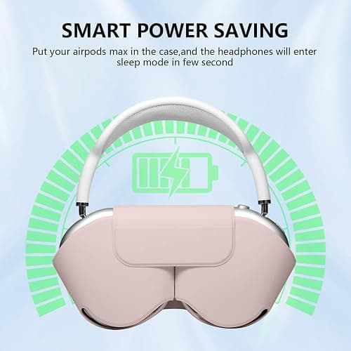 Maxjoy for Apple Airpods Max Smart Case Cover, Soft PU Leather Protective Cover Accessories for Airpod Max with Sleep Mode, Anti-Dust Travel Carrying Case for Airpods Pro Max Headphones, Ivory thumbnail 6