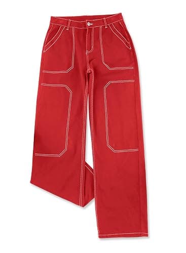 Sidefeel Women's Cargo Jeans Casual Loose Mid Rise Wide Leg Denim Pants thumbnail 5