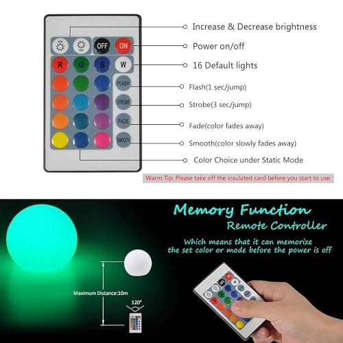 LIZEALUCKY Colour Changing LED Mood Lamp Ball Light Rechargeable Lamp Remote Dimmable Bedside Lamp Glow Balls for Bedroom Decorative thumbnail 4