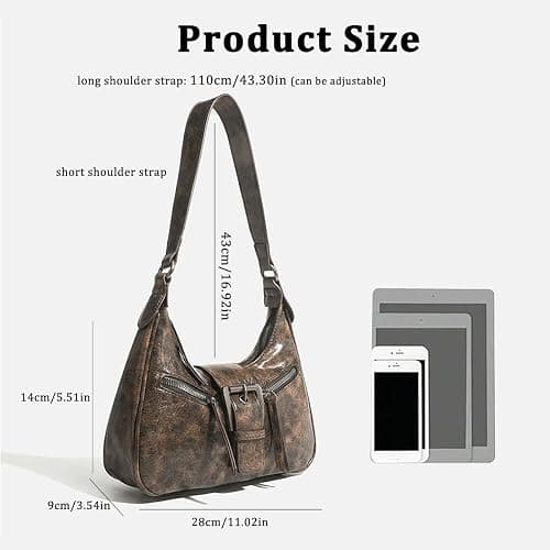 Women's Y2K Purse Shoulder Bag Top Handle Handbag Small Punk Hobo Clutch Purses Bags Trendy Trendy Leather Buckle Punk Purses thumbnail 5