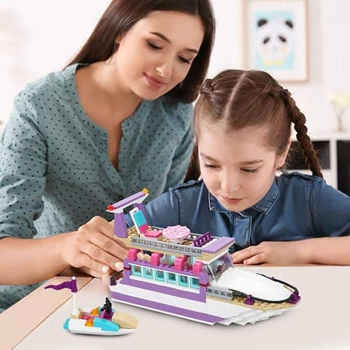 BRICK STORY Dream Girls Cruise Ship Building Block Toys 318 Pieces Friends Yacht Building Sets City Boat Ship Model Building Kit Christmas Birthday Gift for Kids Boys and Girls Age 6-12 7-9 thumbnail 2