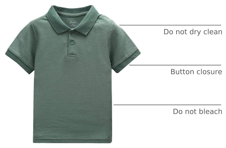 CUNYI Boys' Cotton Pique Polo Shirts Uniform Short Sleeve Tops thumbnail 4