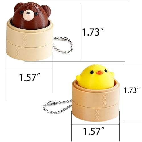 Lanxitown Keyboard Fidget Toy 2PCS Clicker Fidget Set Duck & Bear 3D Printed Keyboard Clicker Fidget Keychain Clicky Stress Relief Toy for Adults Anxiety ADHD Desk Toy thumbnail 3