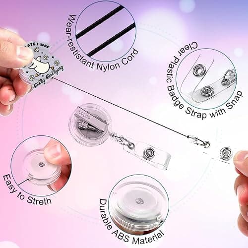 Funny Silly Goose Badge Reel Retractable ID Holder with Alligator Clip for Nurse Nursing Medical Worker & Teacher, Cute Acrylic Badge Accessories for RN CNA LPN Doctor thumbnail 4