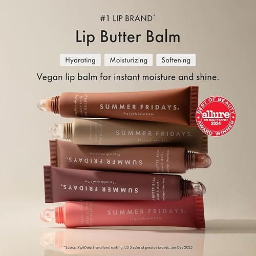 Summer Fridays Lip Butter Balm - Moisturizing Lip Gloss for Instant Shine + Sheer Color - With Nourishing Shea Butter - Everyday Makeup + Skin Care Summer Essentials - Toasted Marshmallow (.5 Oz) thumbnail 4