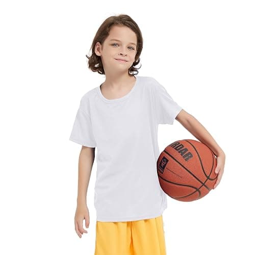 6 Pack Boys Youth Kids Mesh Athletic Quick Dry T Shirts Short Sleeve Moisture Wicking Tee Shirts Active Tops (Age 4-18) thumbnail 4