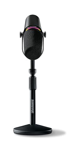 Shure MV7+ Podcast Dynamic Microphone with Stand – OBS Certified, Enhanced Audio, LED Panel, USB-C & XLR Outputs, Auto Level Mode, Digital Pop Filter – for Podcasting, Streaming, and Recording, Black thumbnail 9
