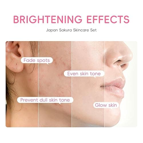 9PC Sakura Skin Care Set for Teen Girls, Japanese Skincare Gift Kit | Sakura skin care gift kit with cleanser, serum, cream, sunscreen, brush, headband, hair tie, card & bag for teen pamper thumbnail 5