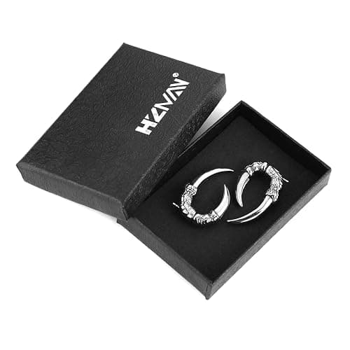 HZMAN Stainless Steel Dragon Claw Stud Earrings for Men Women Gothic Punk Piercing Sharp Claw Earring Jewelry Gift thumbnail 7