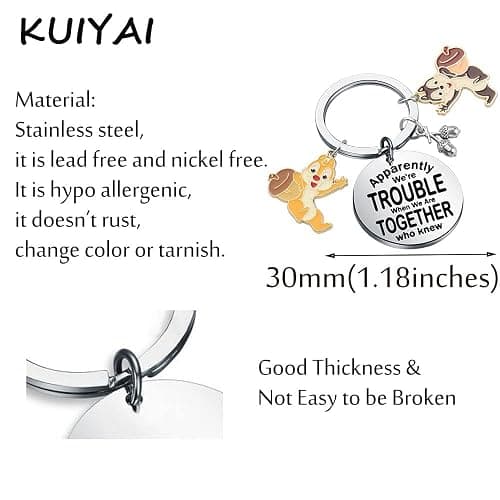 KUIYAI Cartoon Merchandise Chip Dale Squirrel Lovers Gift Apparently We're Trouble When We Are Together - Apparentlydalechipk thumbnail 2