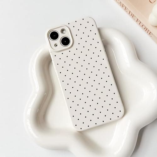 Lovmooful Compatible for iPhone 13 Case Cute Polka Dot with Aesthetics Design for Girls Women Soft TPU Shockproof More Protective Girly for iPhone 13 Case-White thumbnail 2