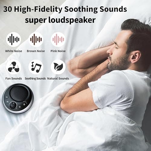 Sound Machine Loud White Noise Machine Nonstop Brown Noise Machine 30 Soothing Sounds for Baby Kids Adults Plug in Pink Noise Sleep Machine 36-Level Vol 4 Timer Memory Function for Home Travel Office thumbnail 2