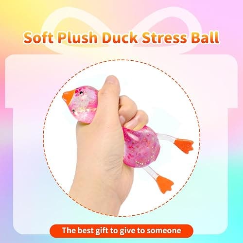 Cute Duck Squishy Sugar Stress Ball, Soft Duck Stress Relief Sugar Ball Squishy Ultra Squishy and Moldable Slow Rise Relaxing Sensory Stress for Anxiety (Pink) thumbnail 6