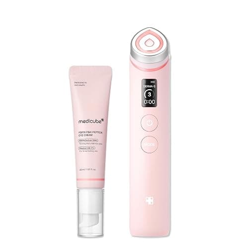 medicube Booster Pro Facial Device & Eye Care Duo: Salmon DNA PDRN Pink Eye Serum and Booster Pro Pink | Retinol and PDRN For Firmer-Looking, Plumper Looking Skin and Smoother Skin - Image 1