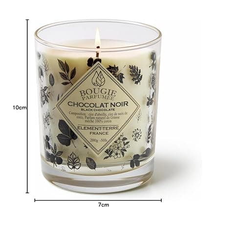 Bougie Parfumée 200 Grammes, 50 Heures Parfum Chocolat Noir thumbnail 3
