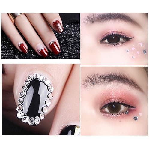 Kungfu Mall Nail Crystals & Art Rhinestones, Clear, Sizes AB, 4pc, With Tweezer & Picker Pen, Gift Set thumbnail 3