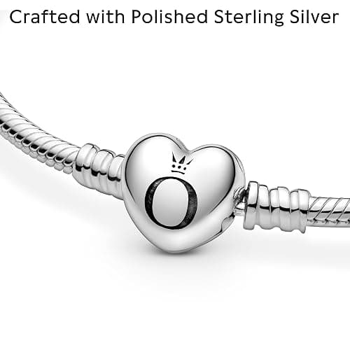 PANDORA Moments Heart Clasp Snake Chain Bracelet - Compatible Moments Charms - Gift for Her - Sterling Silver - With Gift Box thumbnail 4