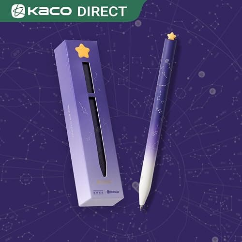 Kaco FIRST Gel Ink Pens, Pack of 2 Pieces Cute Heart Pen Set with Extra 4 Black Refills Holiday Gifts (2 Purple) thumbnail 2