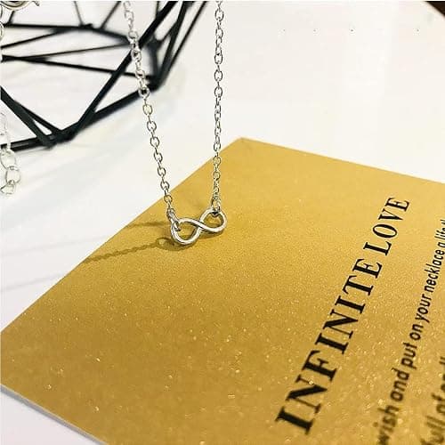 Friendship Infinite 8 Necklace Lucky Elephant Star Pearl Circle Pendant Necklace for Women Gift Card… thumbnail 6