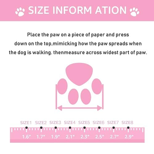 XSY&G Dog Boots,Waterproof Dog Shoes,Dog Booties with Reflective Strips Rugged Anti-Slip Sole and Skid-Proof,Outdoor Dog Shoes for Medium Large Dogs 4Pcs Pink-Size 8 thumbnail 2